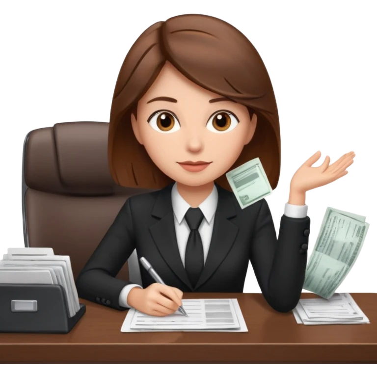 femme cheveux marrons finance emoji