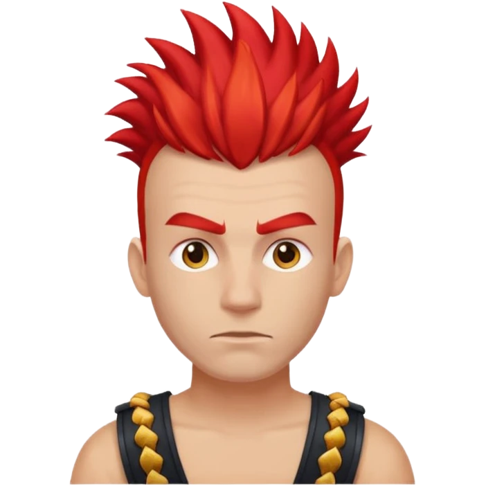 Mec avec une crête rouge emoji