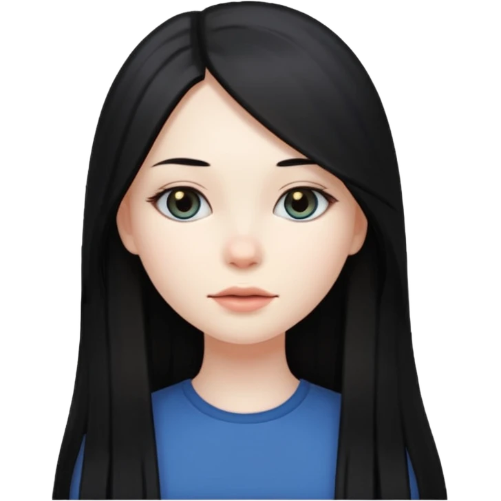 Girl long black straight hair  emoji
