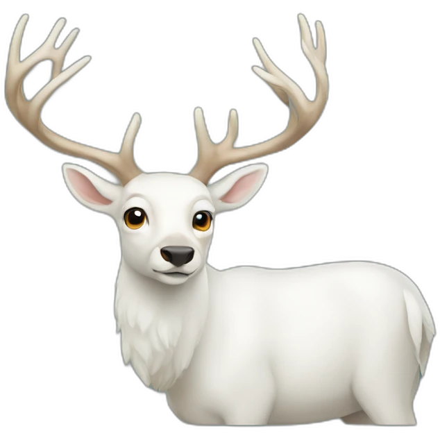 Big horned white deer emoji