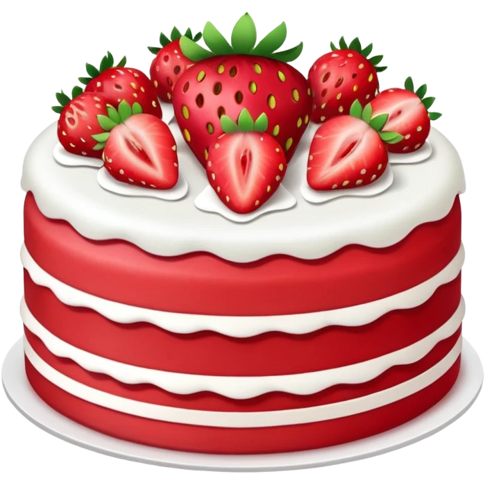 a red strawberry cake emoji