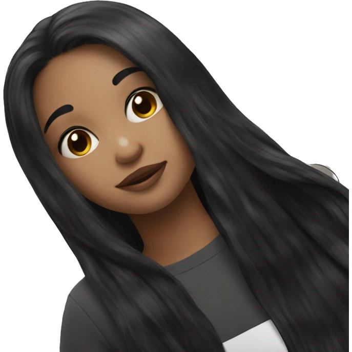 girl with black hair emoji
