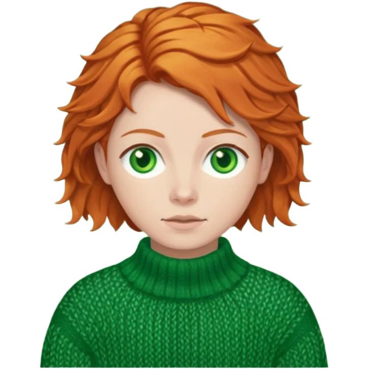 Knitted ginger hair face emoji