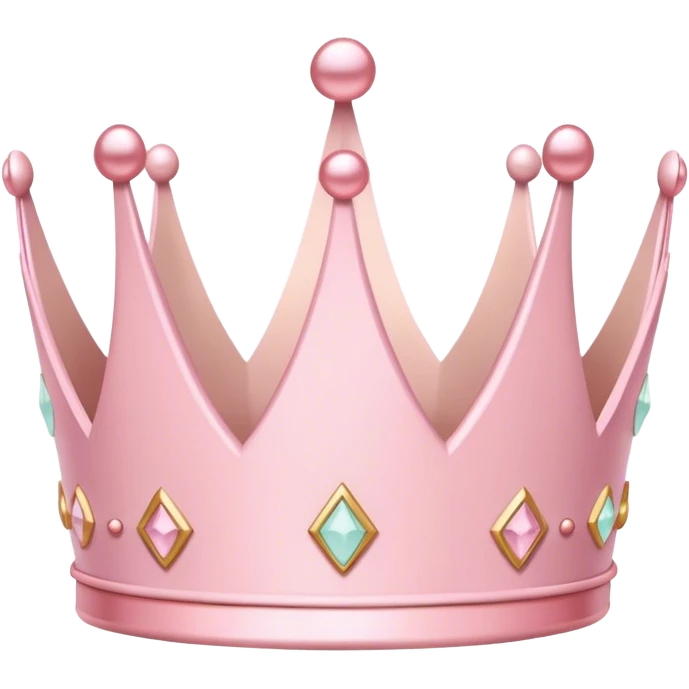 White and pastel pink crown emoji
