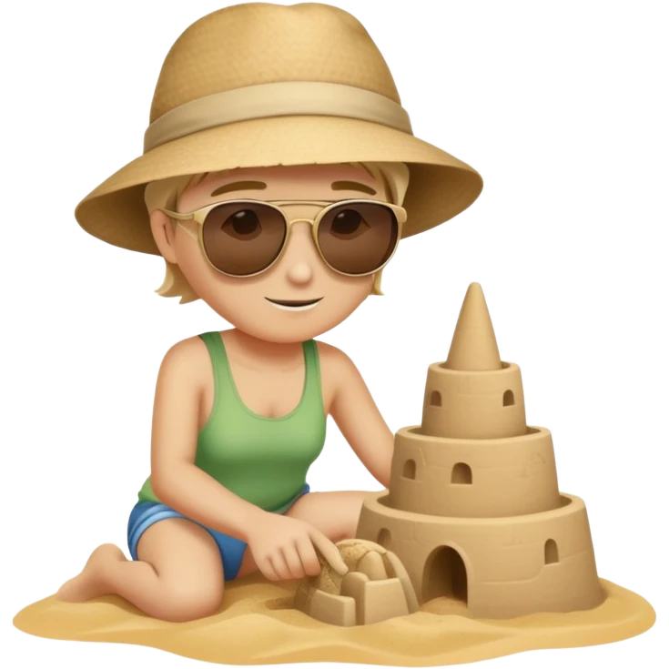 person building a sandcastle on the beach emoji