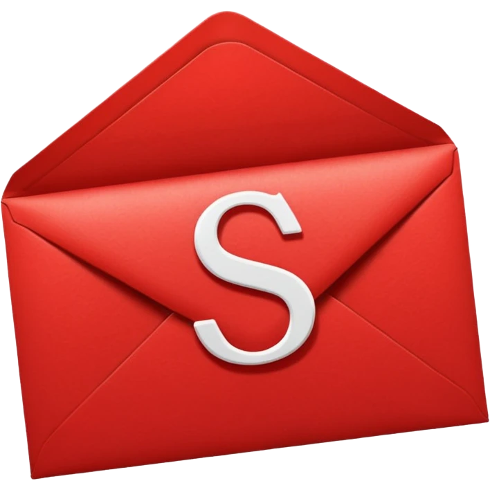 christmas red envelope letter with white "S" logo emoji