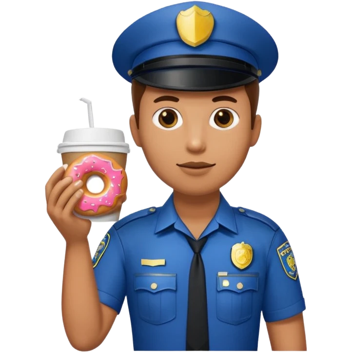 police holding donut and coffee emoji