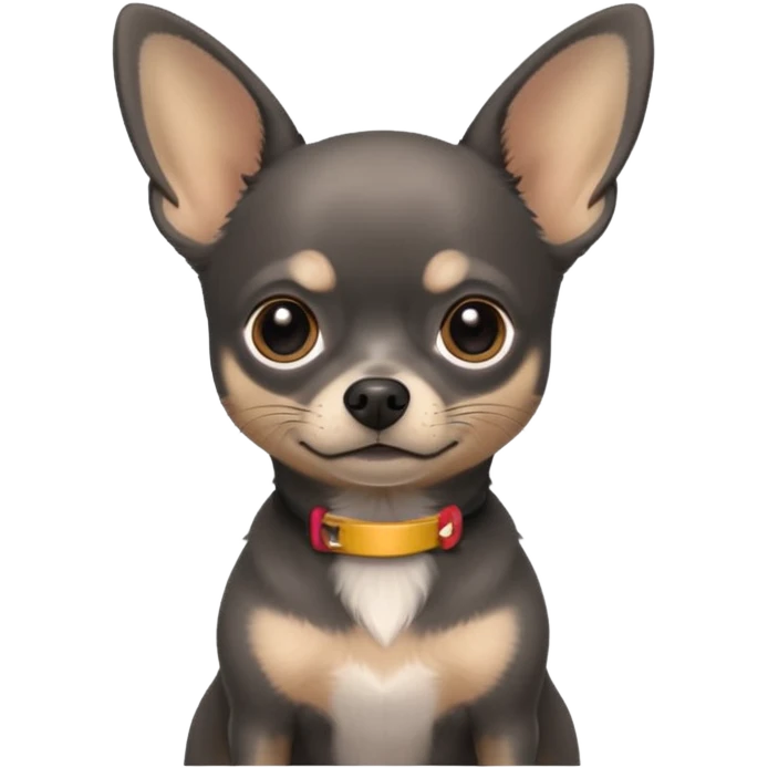 Grey-black Chihu dog emoji