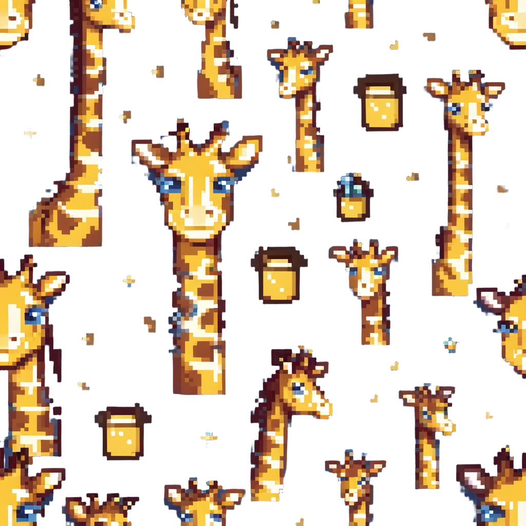 An adorable cartoon giraffe face with one eye slightly closed in a wink, a big cheerful smile, and a tiny raised hoof waving hello. Rosy cheeks, sparkles in the eyes, and a warm yellow-brown palette. The expression should feel inviting, like a happy 'Hi chat!' Perfect for greetings emoji