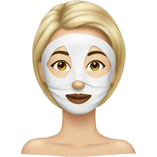 Lady with face mask spa beauty full face relaxing emoji