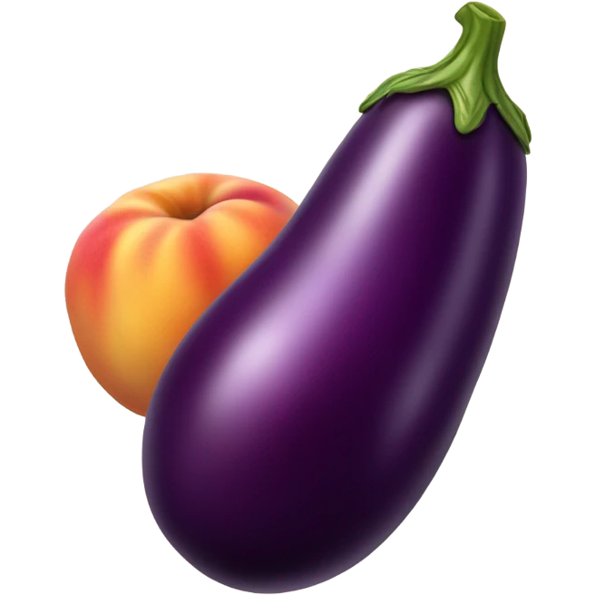 Eggplant and peach emoji