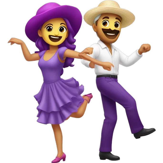 Hipocampo rosa e hipocampo morado bailando  emoji
