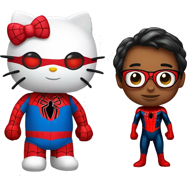 hello kitty and spider-man  emoji