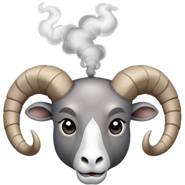 Ram with twisting horns and smoke coming out the nose  emoji