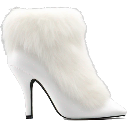 white faux top fur heels emoji