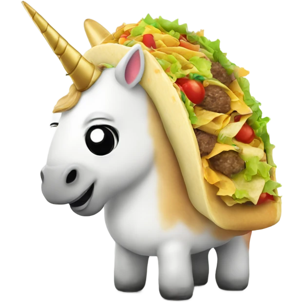 fat unicorn with taco emoji