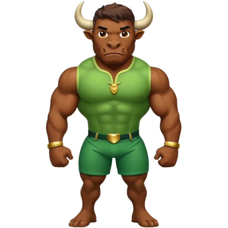 Green bull with clothes emoji