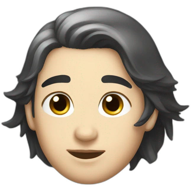 white goose keeper with black hair emoji