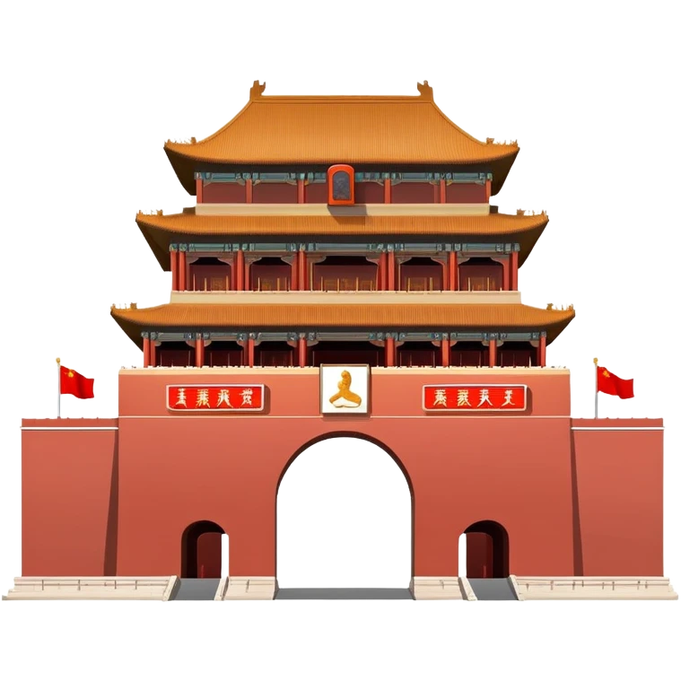 Tiananmen Square gate, Beijing, Chinese architecture, travel illustration emoji