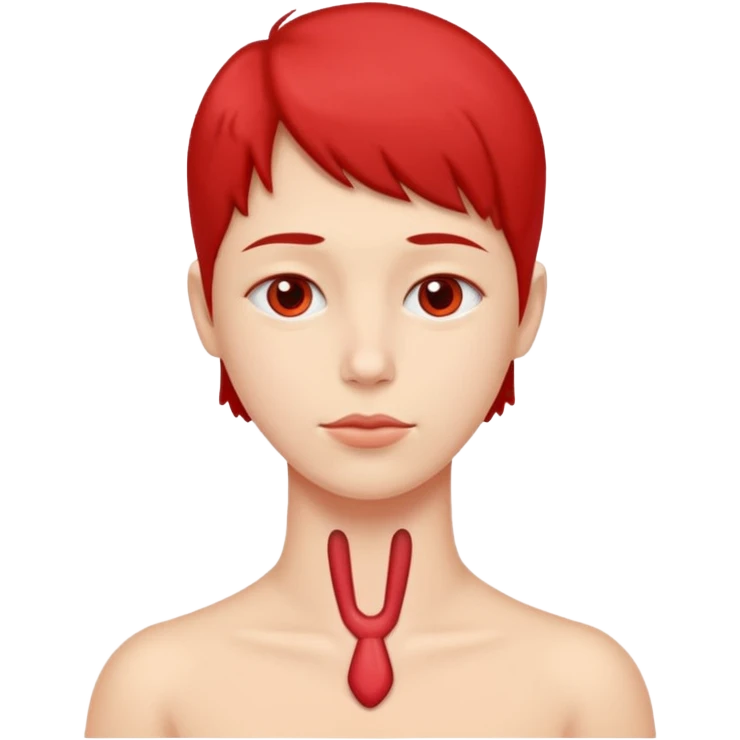 neck with red thiroid emoji