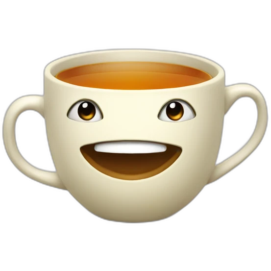 Very exited tea with face emoji