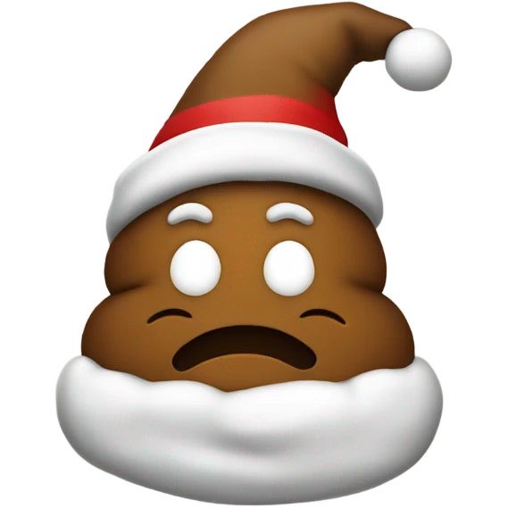 The original poop emoji wearing a Santa hat  emoji