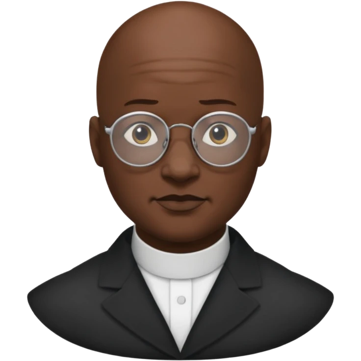morpheus, bald, glasses, black skin emoji