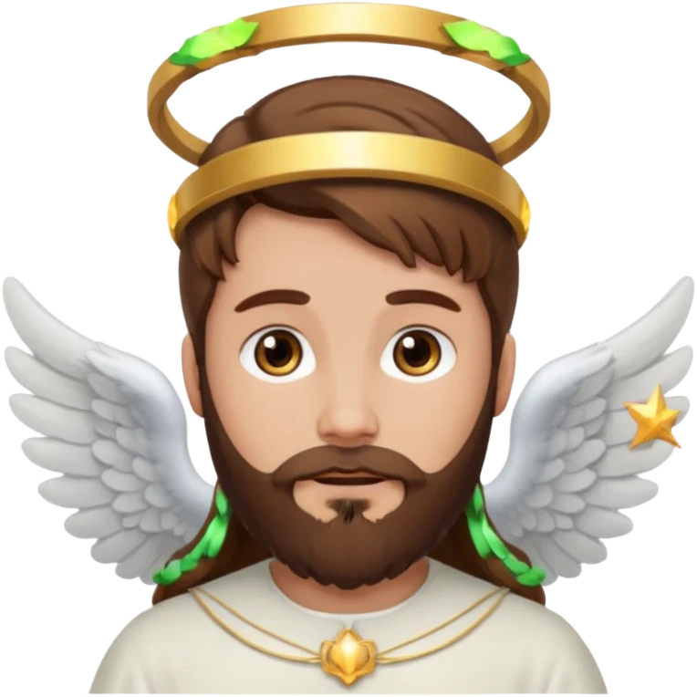 angel with brown hair and brown beard emoji
