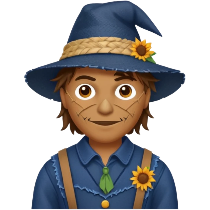 Scarecrow from The Land of Oz with dark blue outfit emoji