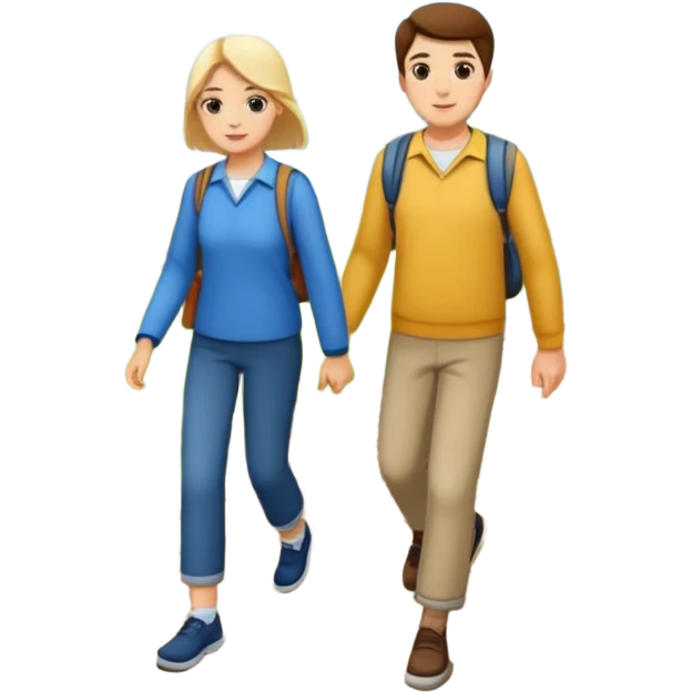 a Footpath on a park and two  people are walking the walking path should visible i need the background  emoji