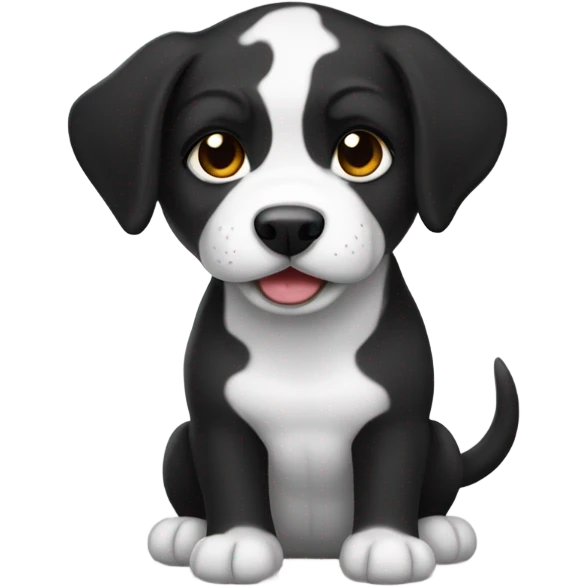 Black and white colored Cerberus puppy  emoji