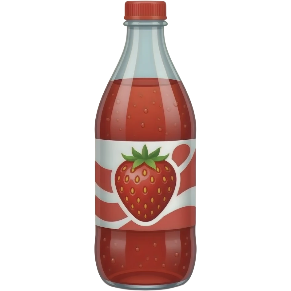 botella de gaseosa de frutilla emoji