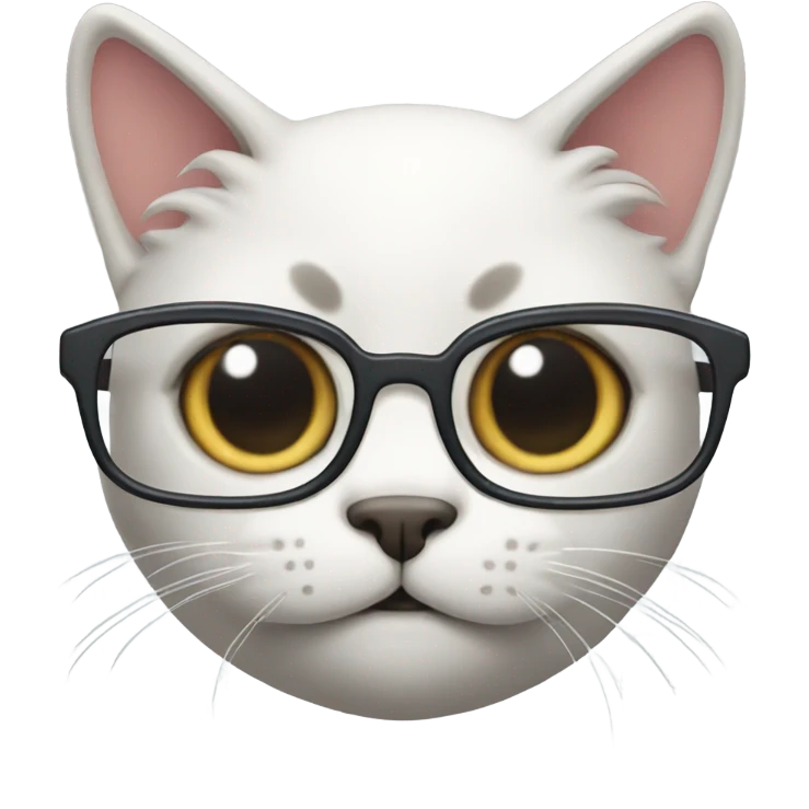 Cat with reading glasses emoji