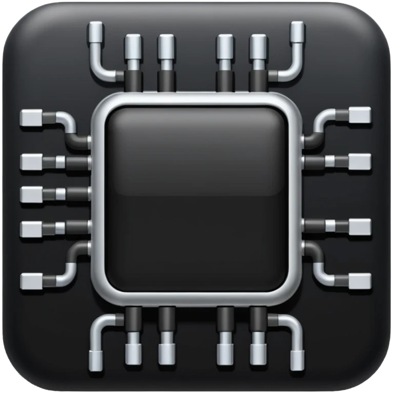 realistic black microcircuit emoji