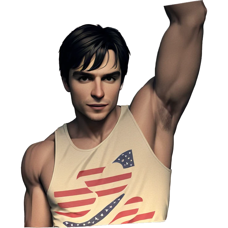 american flag tank top pose emoji