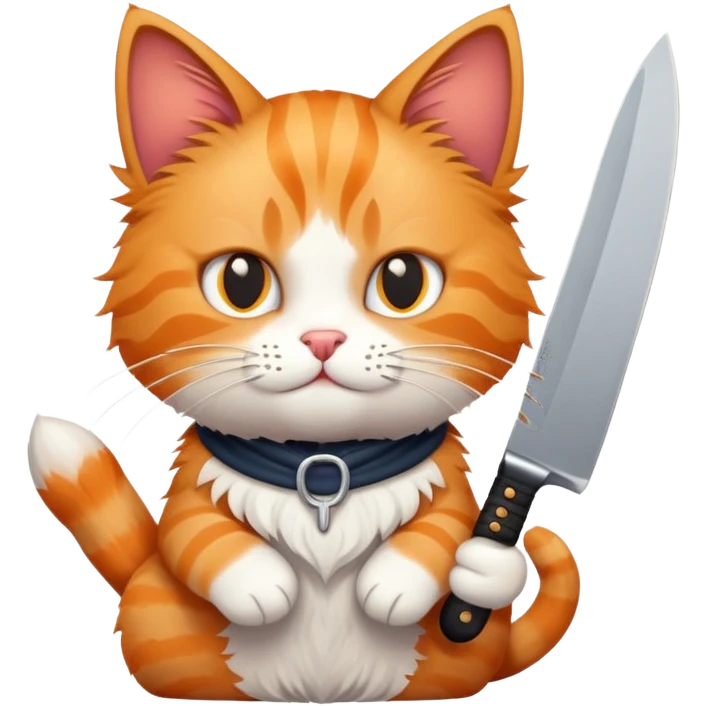 Cat with knife emoji