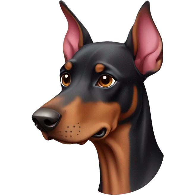 Doberman with pink emoji emoji