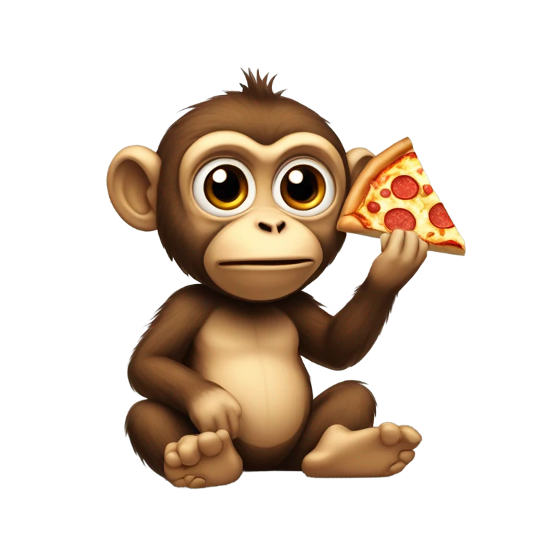 Monkey eating pizza  emoji