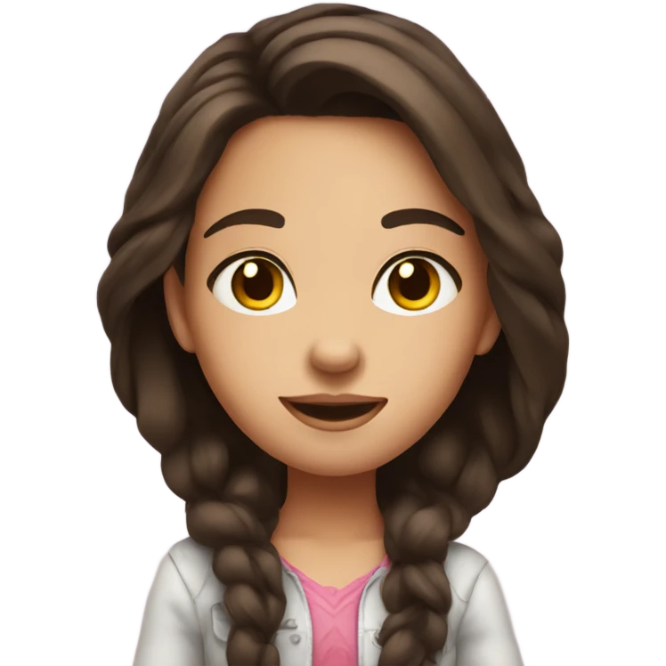 brunette girl cute emoji