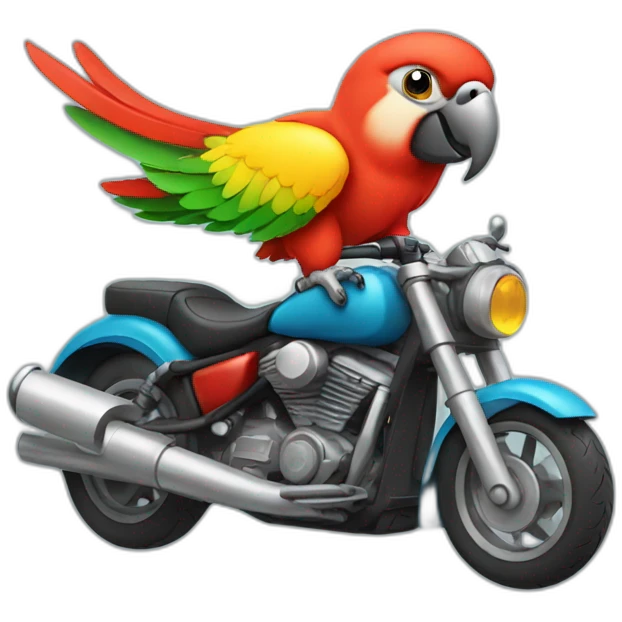 Parrot on a motorcycle emoji