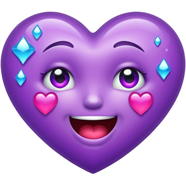 Sparkly purple heart crying laughing  emoji