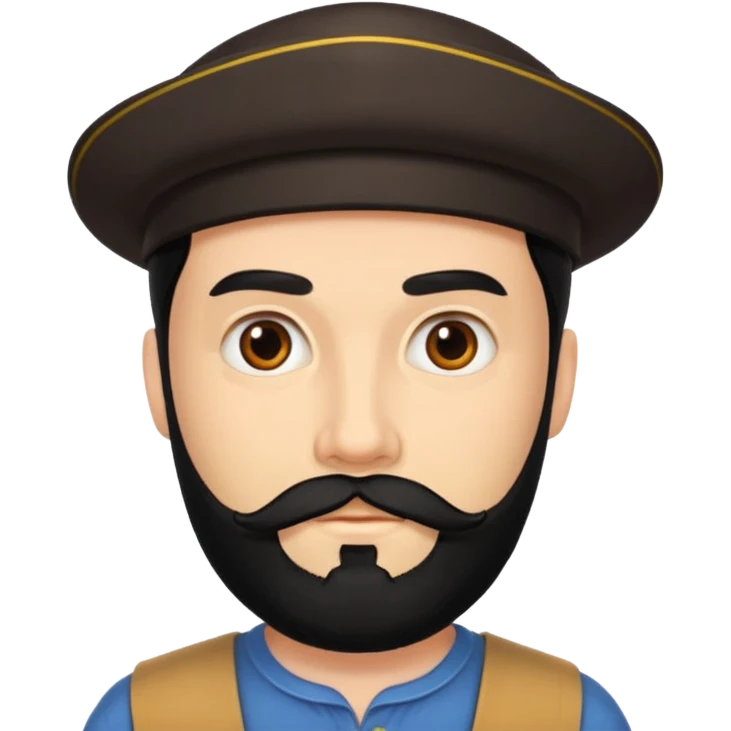 Hombre blanco con barba negra emoji