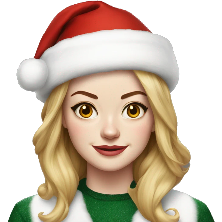 Emma Stone as santa claus emoji