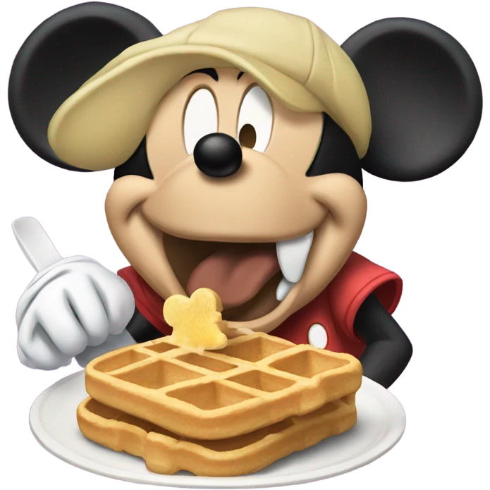 Mickey Mouse eating Mickey mouse waffles emoji