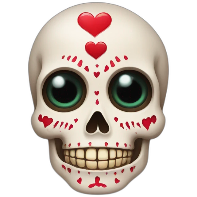 Calavera con ojos de corazon emoji