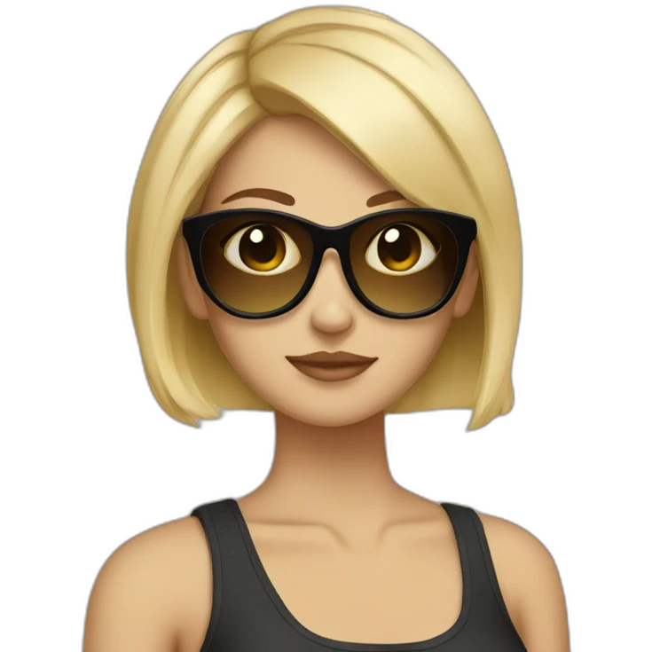girl sunglasses blonde shorthair emoji
