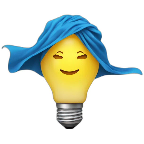 bulb with superhero cape emoji
