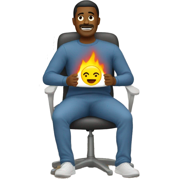 Sitting on chair with heating pad  emoji