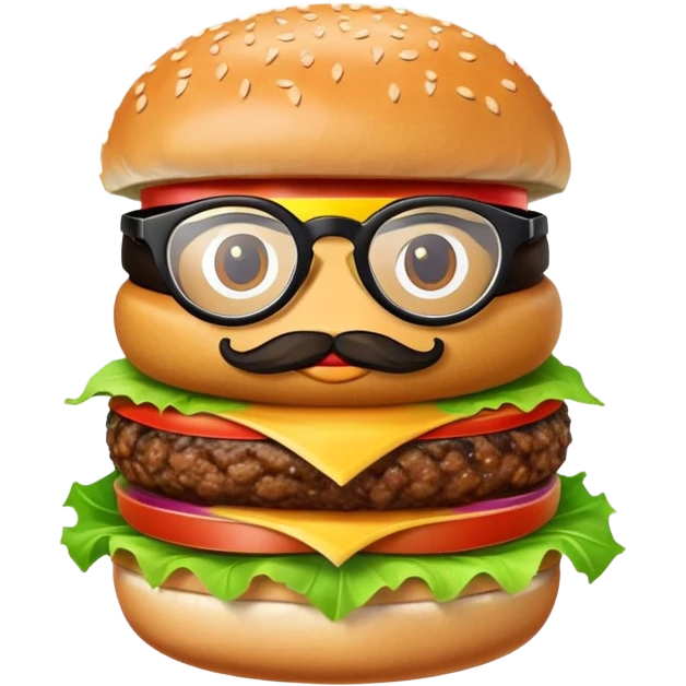 Burger with glasses emoji