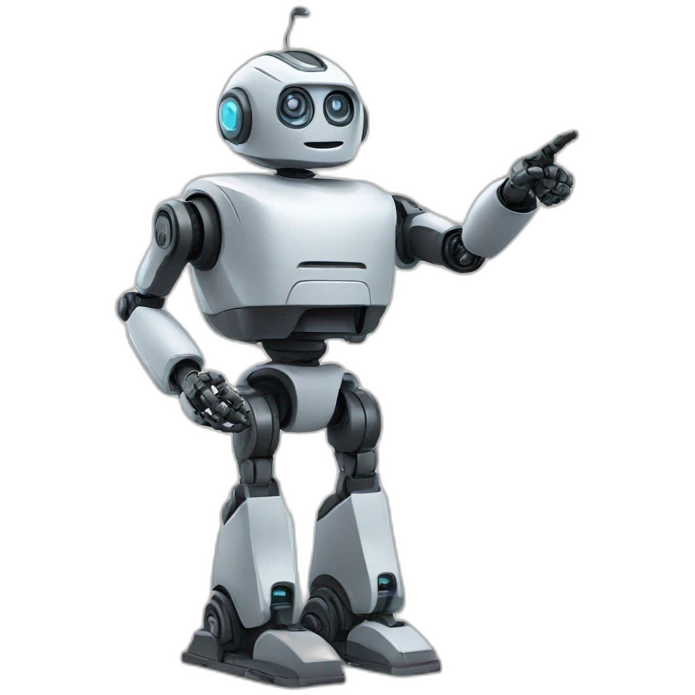 robot pointing to the sky emoji